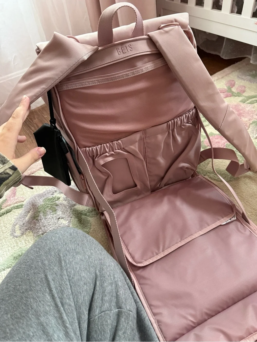 Beis atlas pink diaper bag